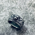 Domineer Lion Head Sterling Silver Animal Ring