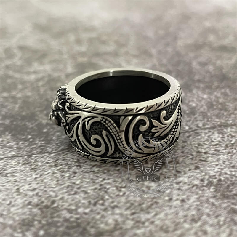 Domineer Lion Head Sterling Silver Animal Ring