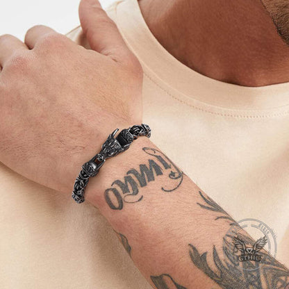 Domineering Dragon Byzantine Stainless Steel Nordic Bracelet