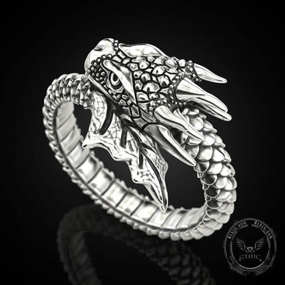 Domineering Dragon Sterling Silver Ring