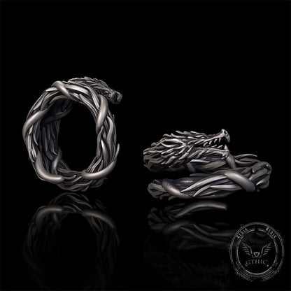 Domineering Hovering Dragon Sterling Silver Ring