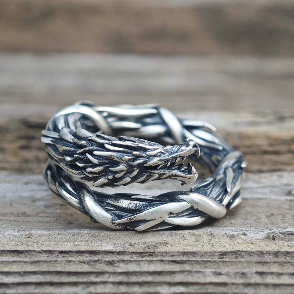 Domineering Hovering Dragon Sterling Silver Ring