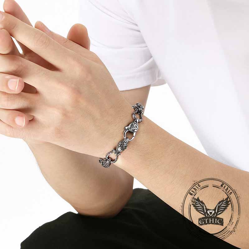 Domineering Wolf Head Stainless Steel Bracelet