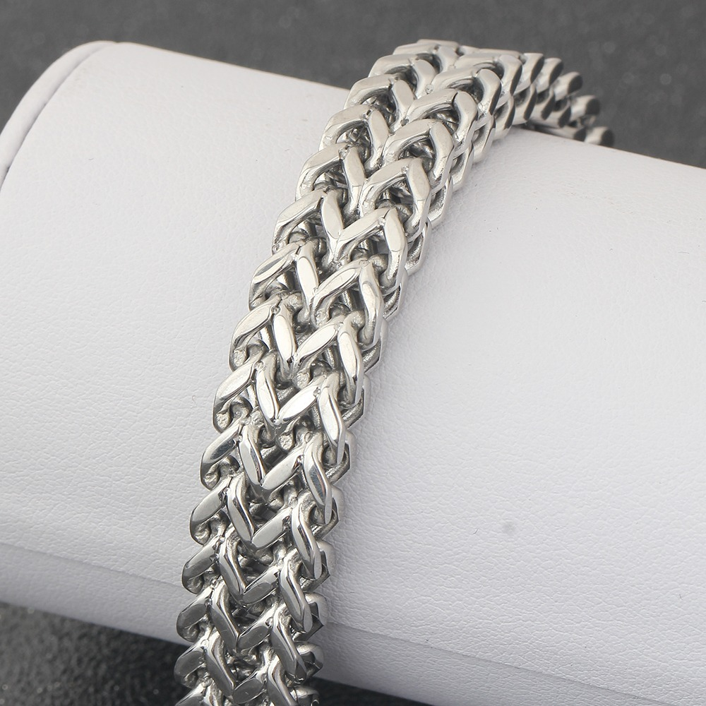 Double Side Chain Bracelet With Clasp / and Stainless Steel Wristband