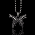 Double Snake Heads Sterling Silver Pendant