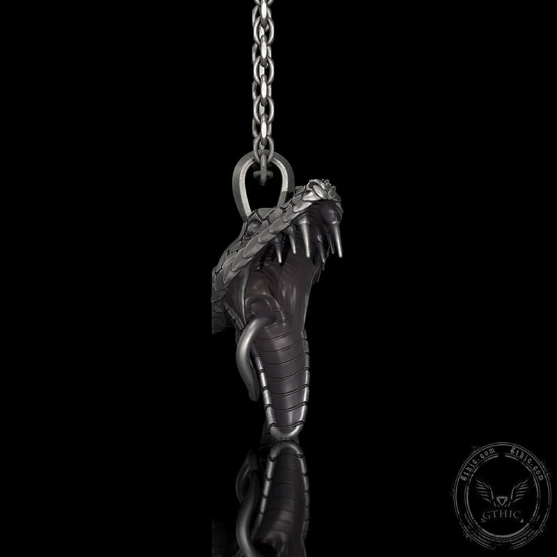Double Snake Heads Sterling Silver Pendant
