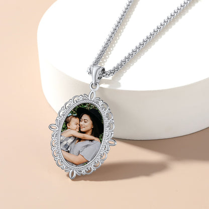 Personalized Double-side Picture Necklace for Mom Gift