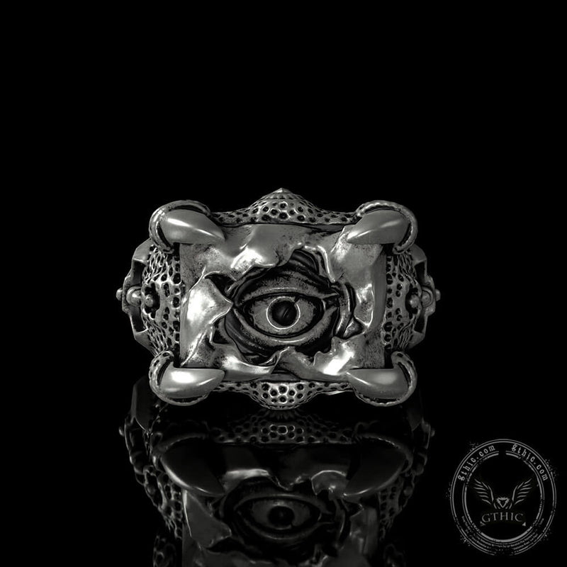 Dragon Claw Evil Eye Sterling Silver Ring
