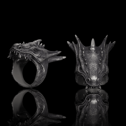 Dragon Head Sterling Silver Animal Ring