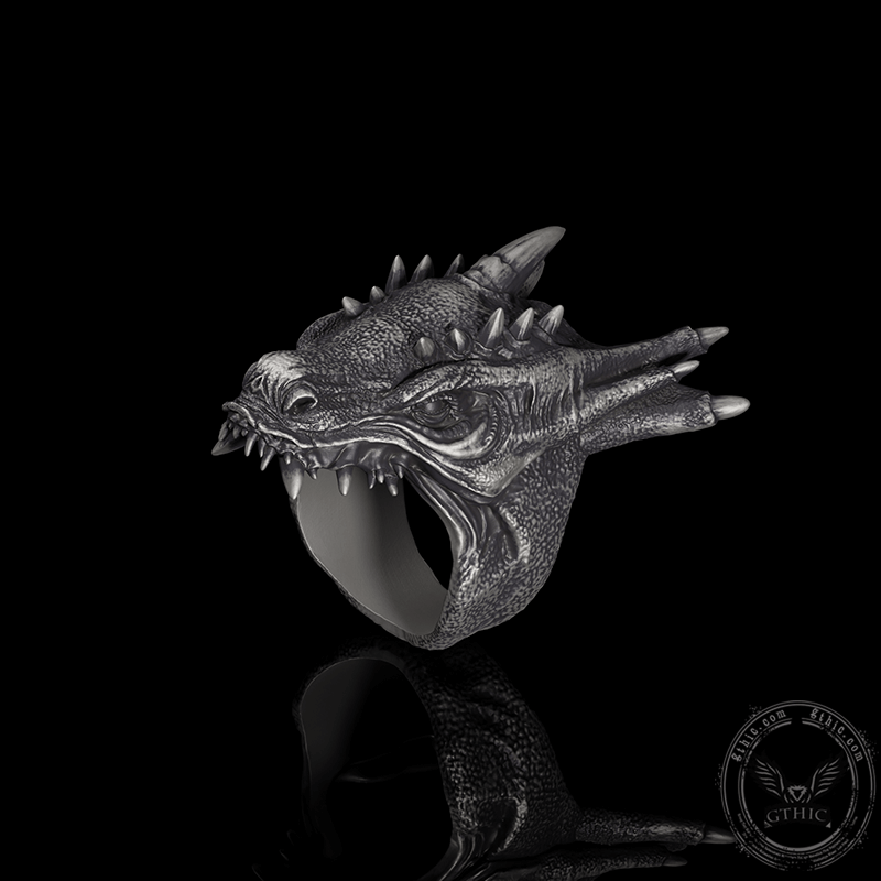 Dragon Head Sterling Silver Animal Ring