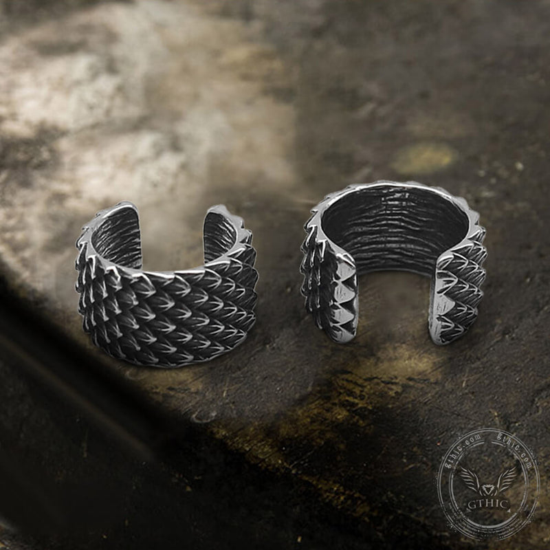 Dragon Scale Stainless Steel Ear Cuffs
