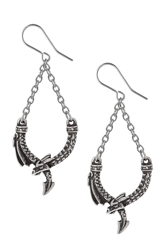Dragon's Lure Dropper Earrings With Intricate Dragon Design