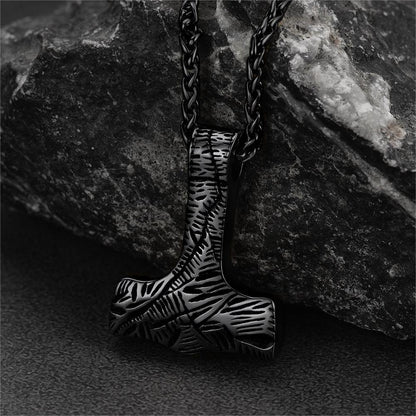 Flash Viking Thor's Hammer Necklace Mjolnir Pendant for