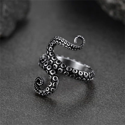 Punk Octopus Tentacle Ring for in Stainless Steel