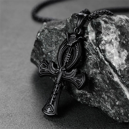 Flash Egyptian Ankh Cross Necklace With Eagle for