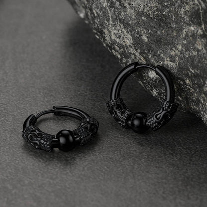 Punk Dragon Totem Huggie Hoop Earrings for