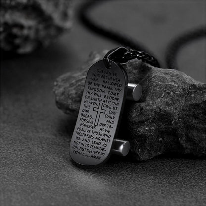 Christian Lord's Prayer Skateboard Necklace Pendant for