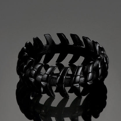 Punk Looped Bone Ring Vertebrae Band Ring for