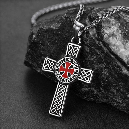 Cuban Chain & Celtic Cross Necklace Set for