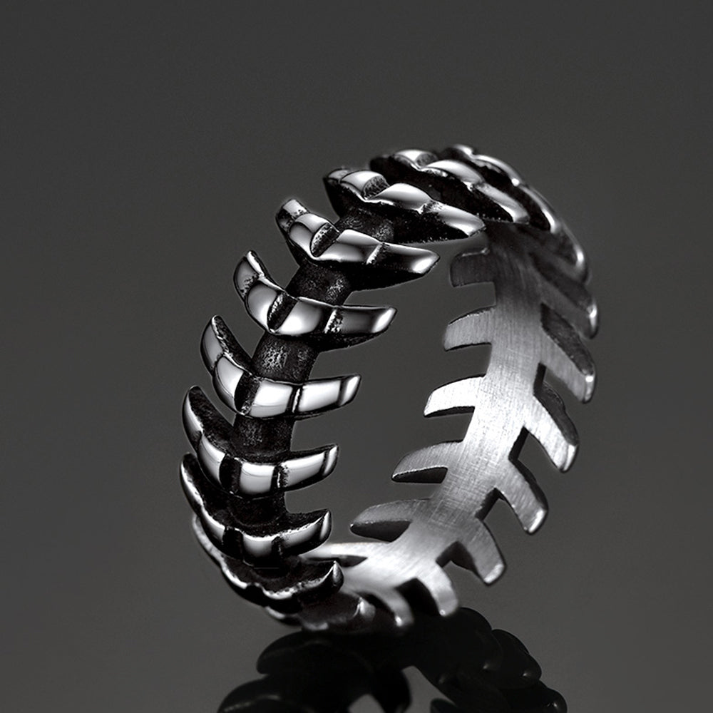 Punk Looped Bone Ring Vertebrae Band Ring for