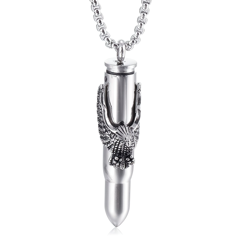 Eagle on Bullet Pendant for and / Necklace Stainless Steel Tough Man Jewelry