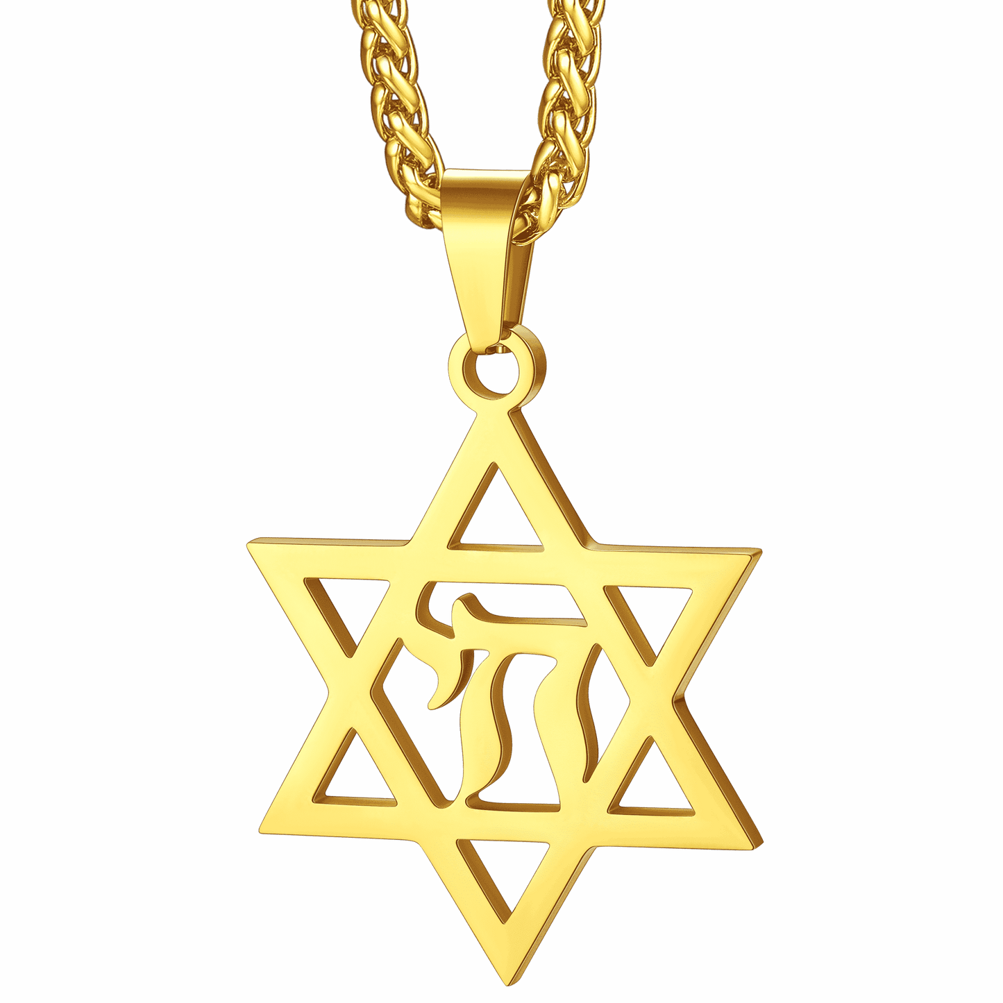 Star of David Hebrew Letter Necklace for