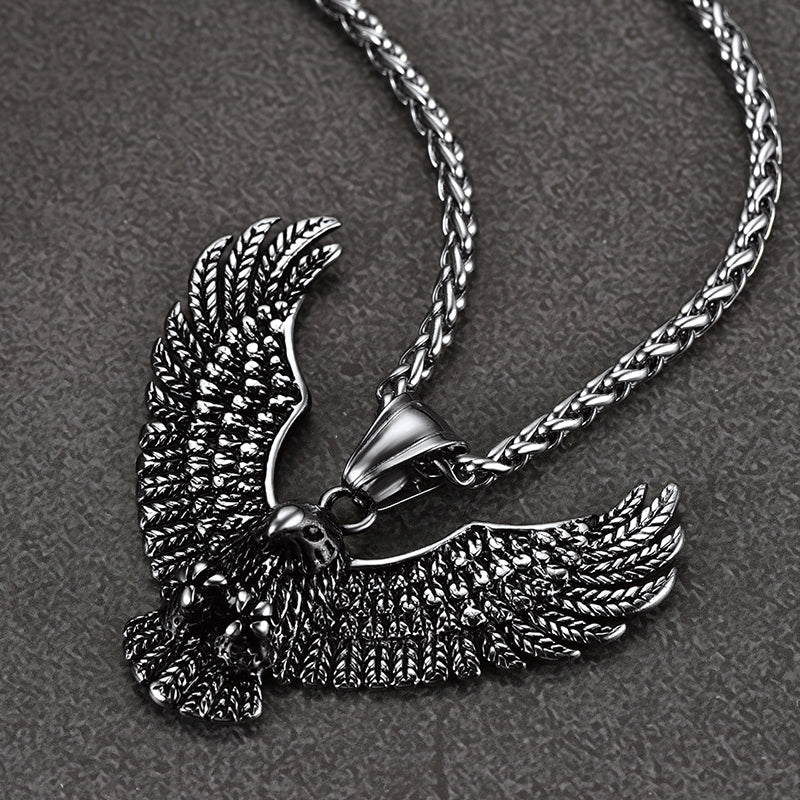 Faithheart Eagle Necklace Stainless Steel Pendant for