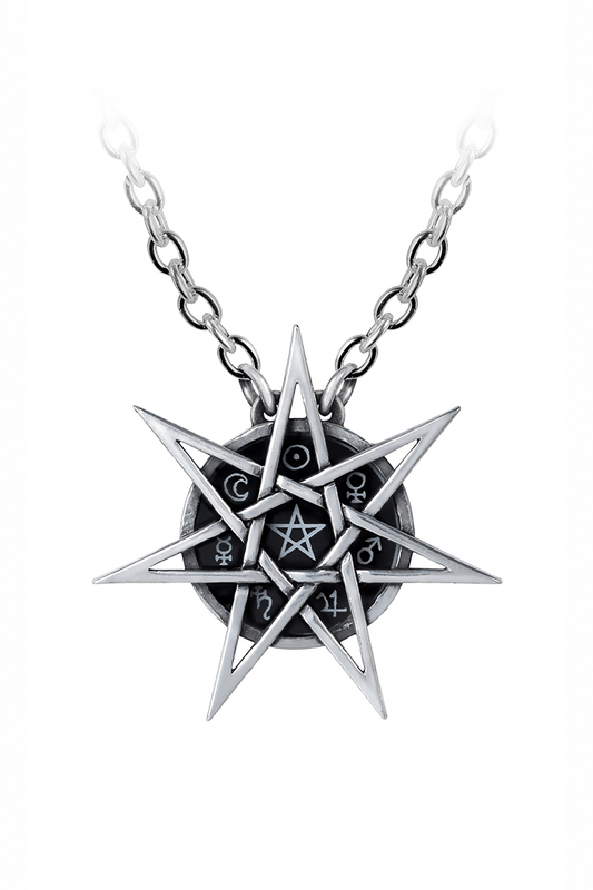 Elven Star Pendant With Pentagram and Planetary Sigils