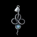 Entwined Snake Gemstone Pendant