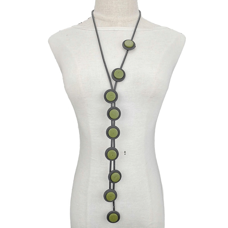 Long Pendant Necklaces for / Gothic Rubber Handmade Necklaces