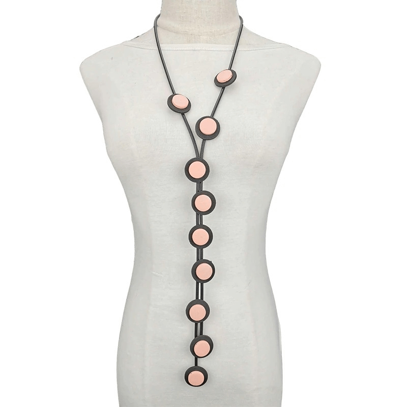 Long Pendant Necklaces for / Gothic Rubber Handmade Necklaces