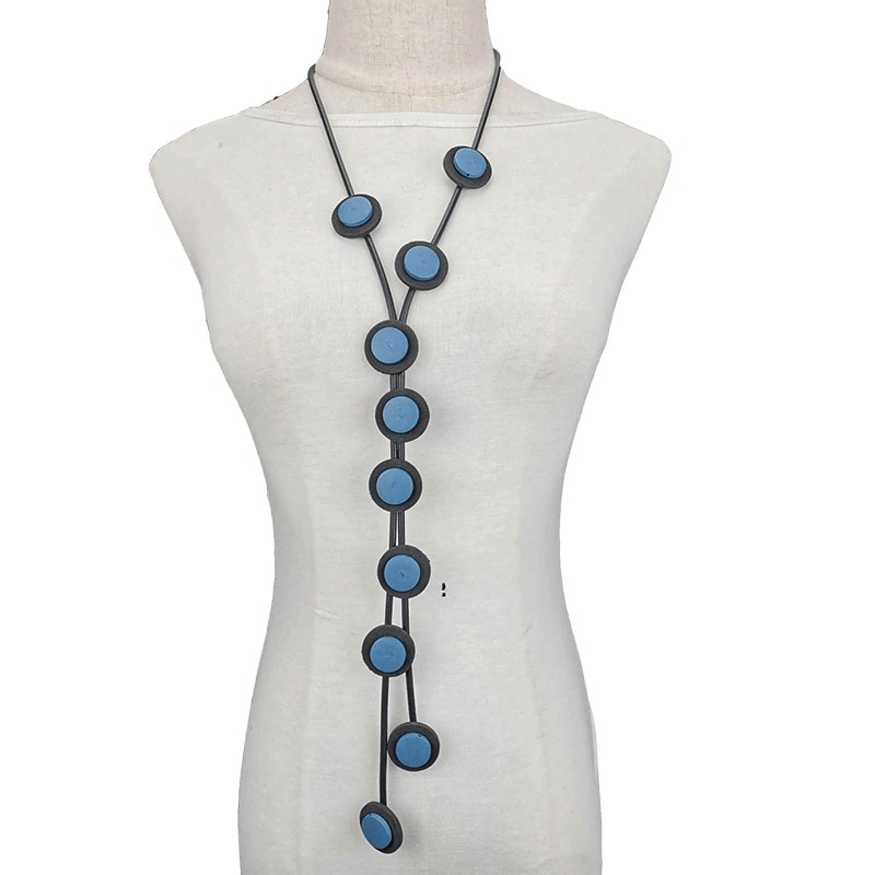 Long Pendant Necklaces for / Gothic Rubber Handmade Necklaces
