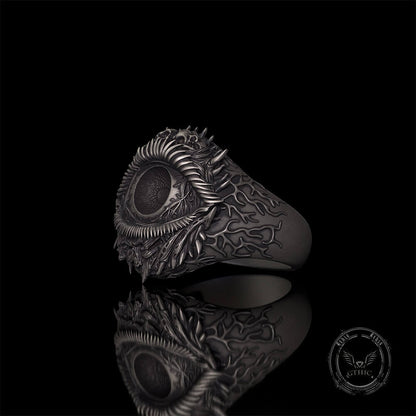 Evil Eye Skull Sterling Silver Hardcore Biker Ring