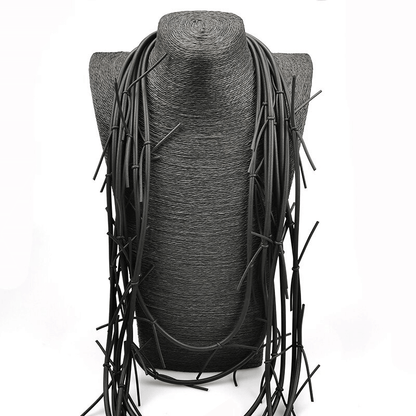 Exquisite Long Black Necklace for / Gothic Punk Silicone Female Accessories