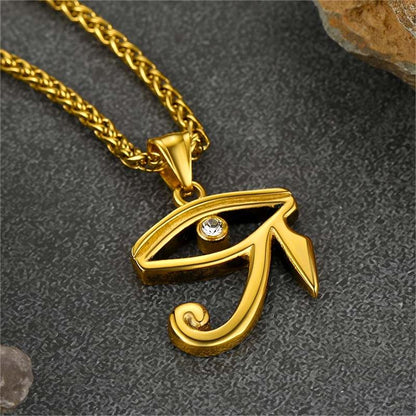 Egyptian Eye of Ra Pendant Necklace for