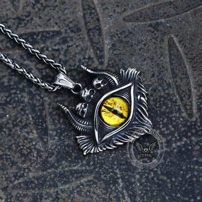 Eye of Hell Stainless Steel Skull Pendant