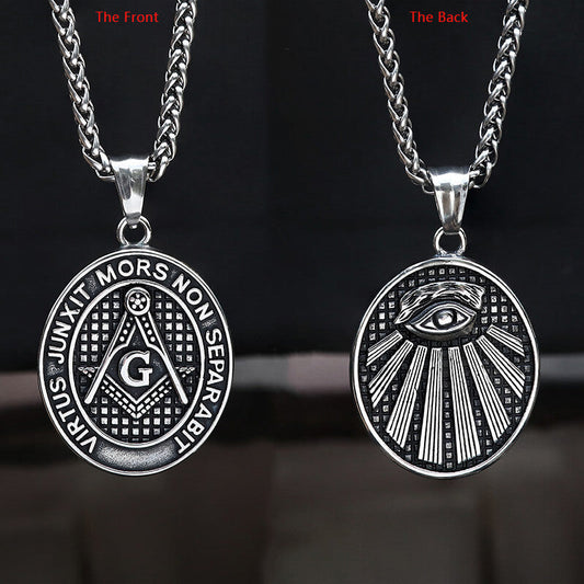 Ag Eye of Providence Stainless Steel Masonic Pendant