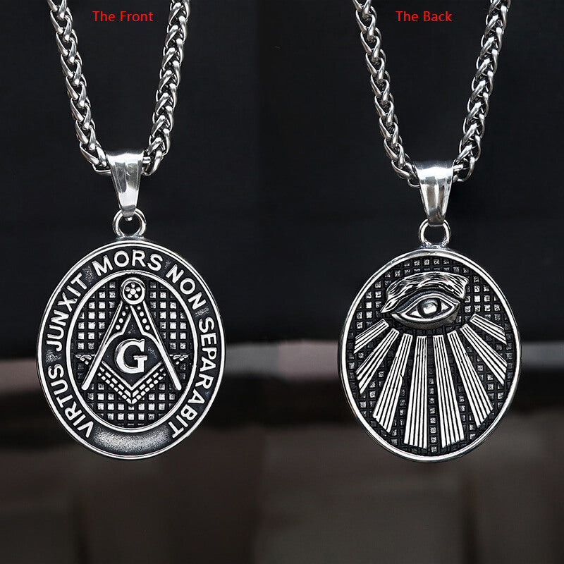 Ag Eye of Providence Stainless Steel Masonic Pendant