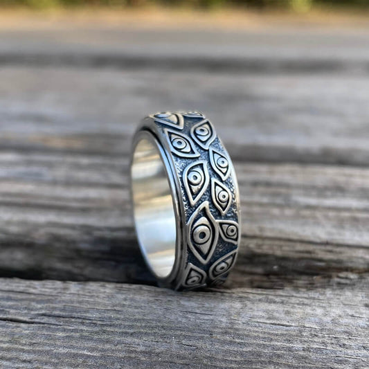 Eye of Providence Sterling Silver Spinner Ring