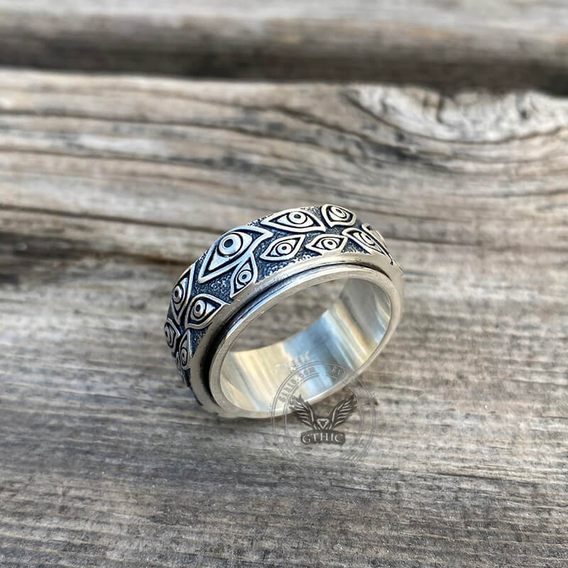 Eye of Providence Sterling Silver Spinner Ring