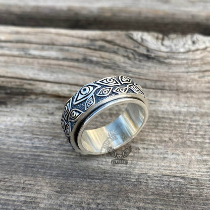 Eye of Providence Sterling Silver Spinner Ring