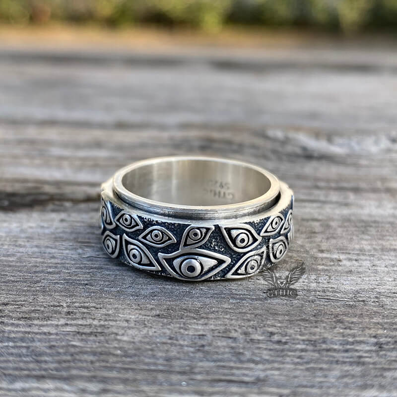 Eye of Providence Sterling Silver Spinner Ring