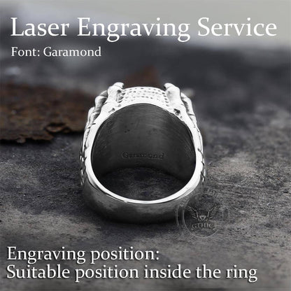 Dragon Eye Stainless Steel Skull Claw Ring