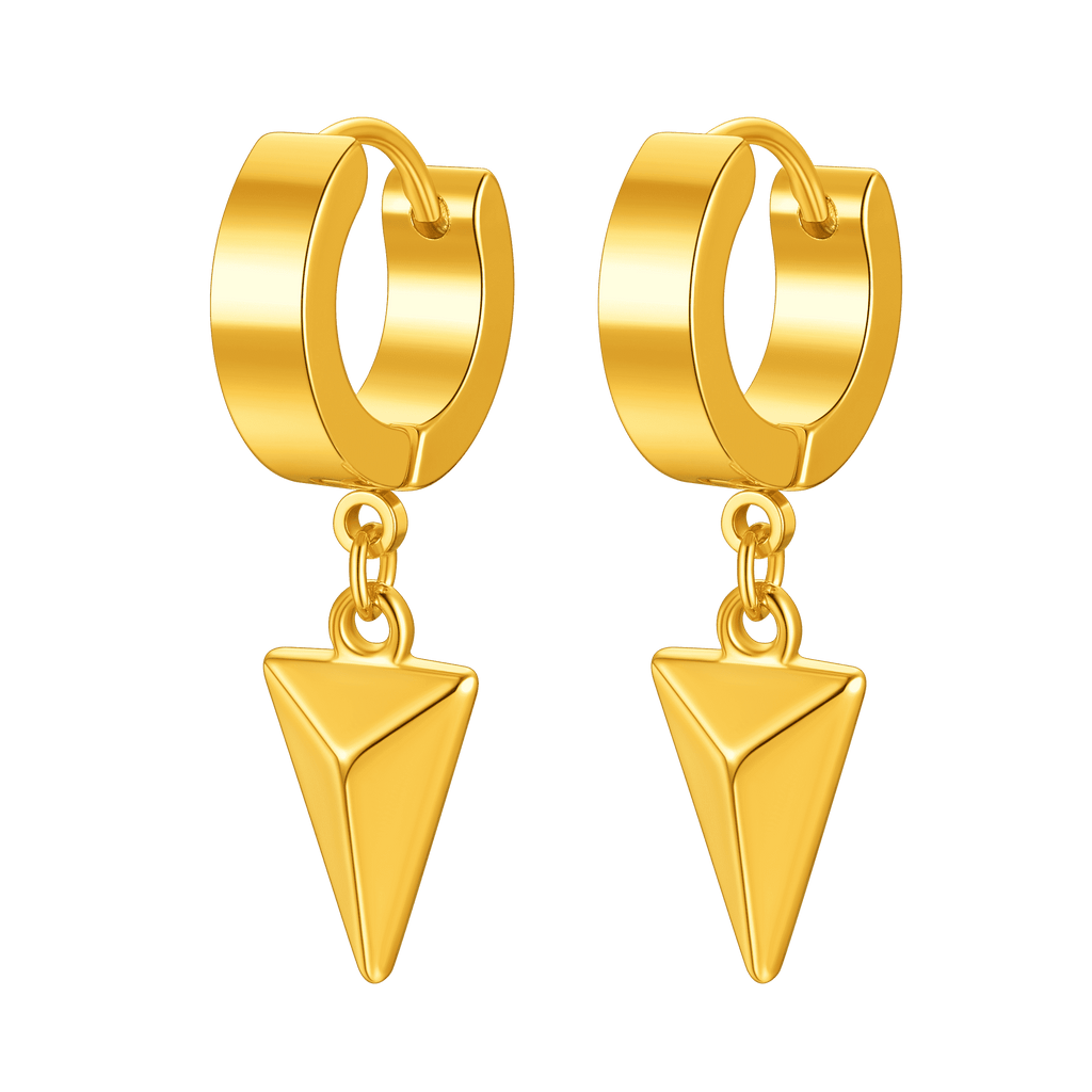 Flash Triangle Spike Dangle Hoop Earrings for