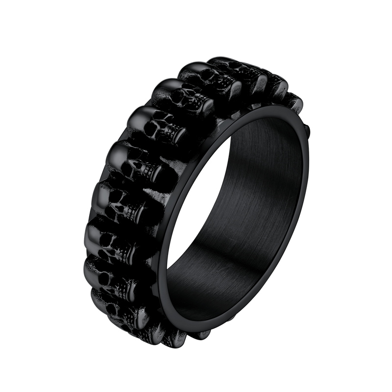 Gothic Skull Ring Anxiety Fidget Ring for