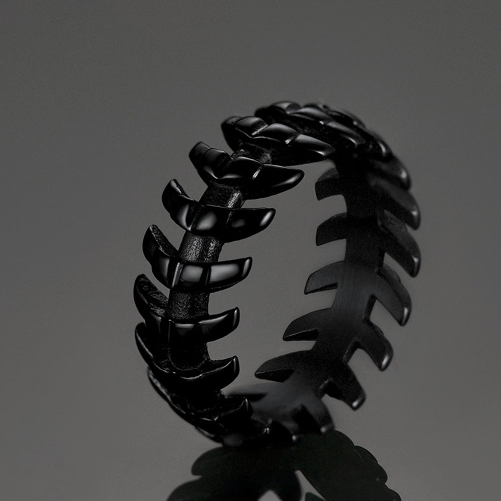 Punk Looped Bone Ring Vertebrae Band Ring for