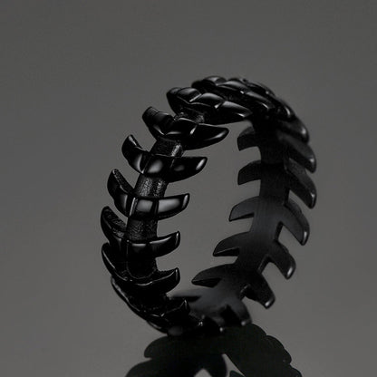 Punk Looped Bone Ring Vertebrae Band Ring for