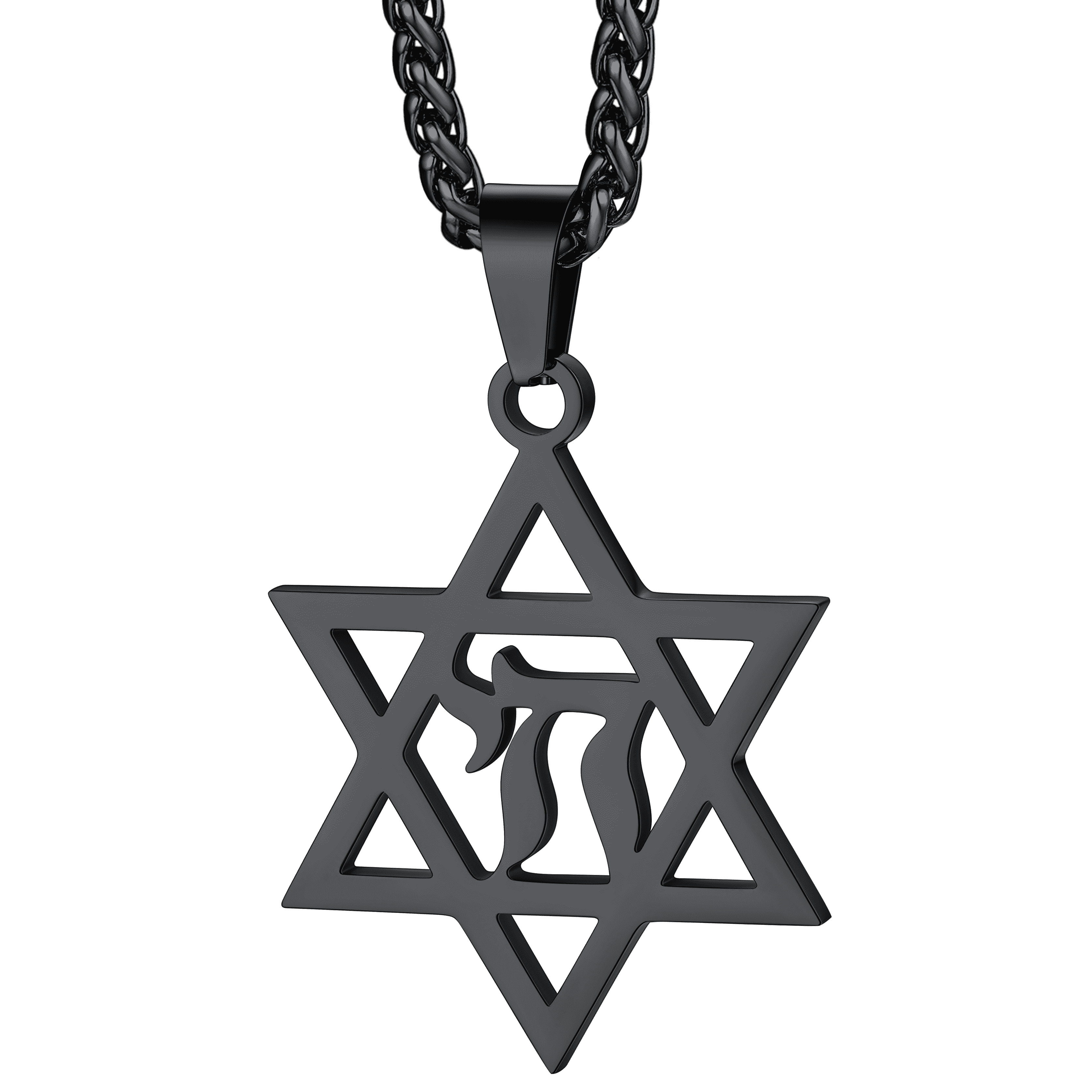 Star of David Hebrew Letter Necklace for