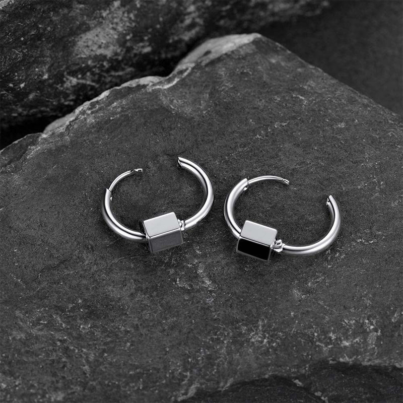 Flash Punk Hexagon Piercing Hoop Earrings for