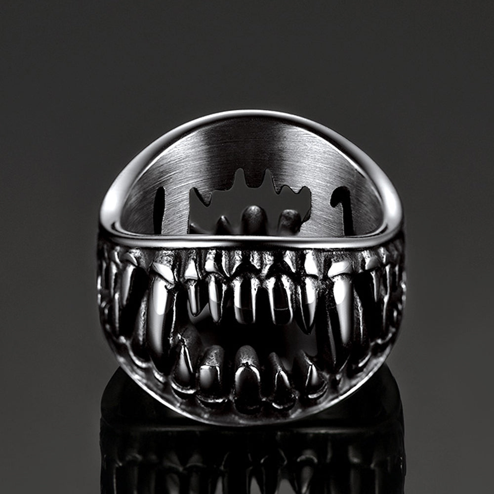 Gothic Punk Vampire Fang Teeth Ring for